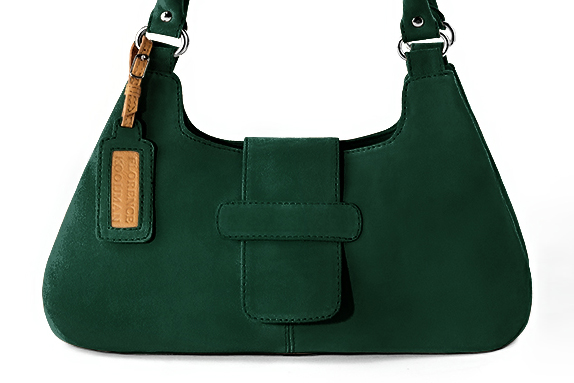 Luxueux sac à main, élégant et raffiné, coloris vert bouteille. Personnalisation : Choix des cuirs et des couleurs. - Florence KOOIJMAN